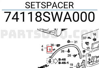 Honda 74118SWA000 SETSPACER
