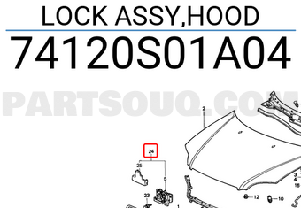 Honda 74120S01A04 LOCK ASSY,HOOD