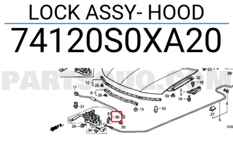 Honda 74120S0XA20 LOCK ASSY- HOOD