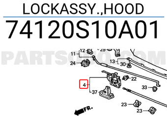 Honda 74120S10A01 LOCKASSY.,HOOD