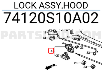 Honda 74120S10A02 LOCK ASSY,HOOD