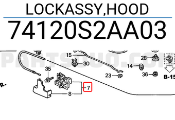 Honda 74120S2AA03 LOCKASSY,HOOD
