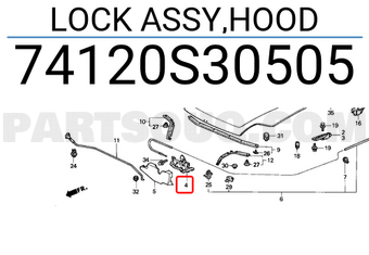Honda 74120S30505 LOCK ASSY,HOOD