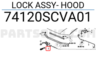 Honda 74120SCVA01 LOCK ASSY- HOOD