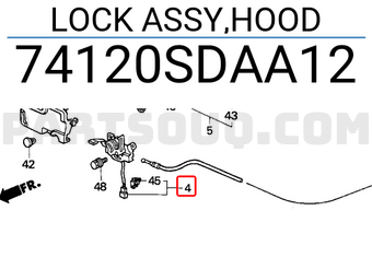 Honda 74120SDAA12 LOCK ASSY,HOOD