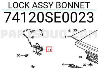 Honda 74120SE0023 LOCK ASSY BONNET