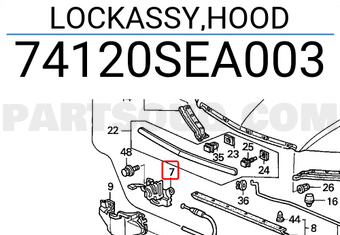 Honda 74120SEA003 LOCKASSY,HOOD