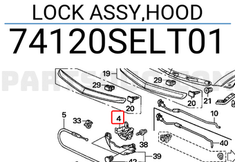 Honda 74120SELT01 LOCK ASSY,HOOD