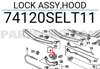 Honda 74120SELT11 LOCK ASSY,HOOD