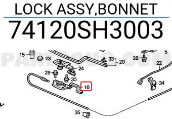 Honda 74120SH3003 LOCK ASSY,BONNET