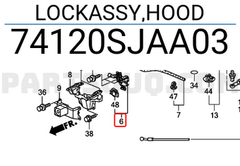 Honda 74120SJAA03 LOCKASSY,HOOD