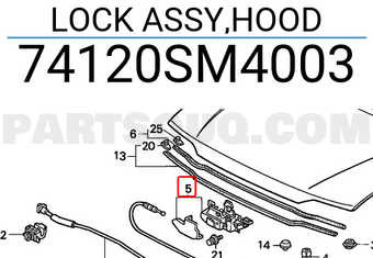 Honda 74120SM4003 LOCK ASSY,HOOD