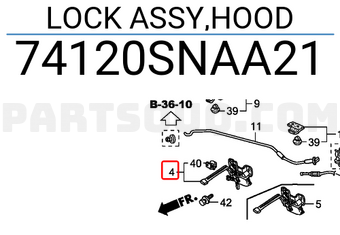 Honda 74120SNAA21 LOCK ASSY,HOOD