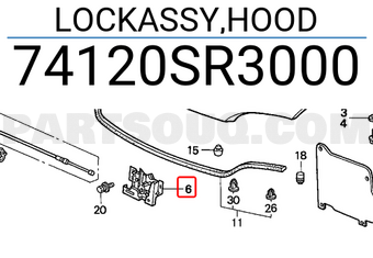 Honda 74120SR3000 LOCKASSY,HOOD