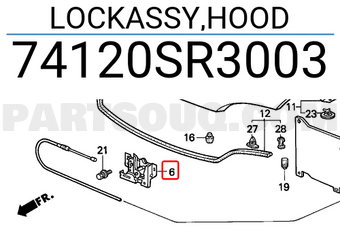 Honda 74120SR3003 LOCKASSY,HOOD