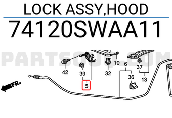 Honda 74120SWAA11 LOCK ASSY,HOOD