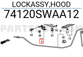 Honda 74120SWAA12 LOCKASSY,HOOD