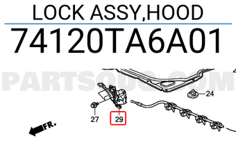 Honda 74120TA6A01 LOCK ASSY,HOOD