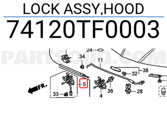 Honda 74120TF0003 LOCK ASSY,HOOD