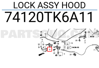 Honda 74120TK6A11 LOCK ASSY HOOD