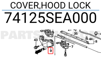 Honda 74125SEA000 COVER,HOOD LOCK