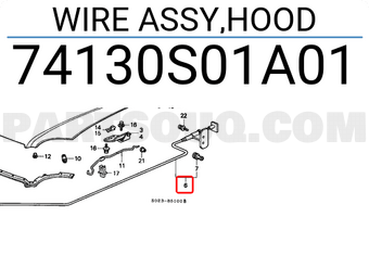 Honda 74130S01A01 WIRE ASSY,HOOD