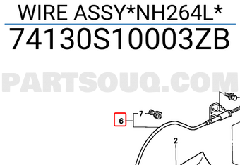 Honda 74130S10003ZB WIRE ASSY*NH264L*