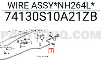 Honda 74130S10A21ZB WIRE ASSY*NH264L*