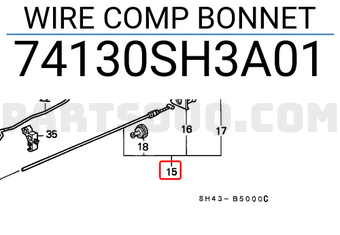 Honda 74130SH3A01 WIRE COMP BONNET