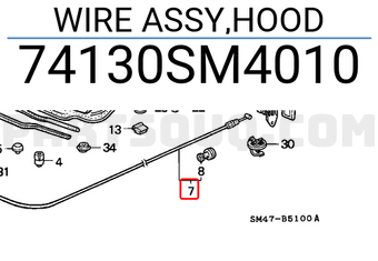 Honda 74130SM4010 WIRE ASSY,HOOD