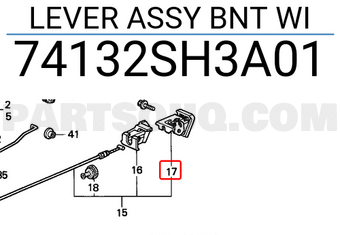 Honda 74132SH3A01 LEVER ASSY BNT WI