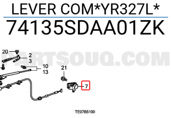 Honda 74135SDAA01ZK LEVER COM*YR327L*