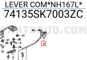 Honda 74135SK7003ZC LEVER COM*NH167L*