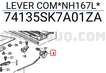 Honda 74135SK7A01ZA LEVER COM*NH167L*
