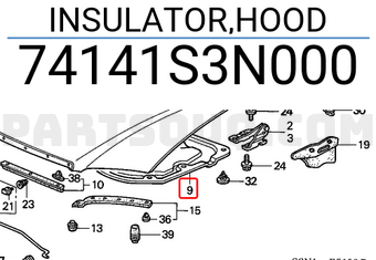 Honda 74141S3N000 INSULATOR,HOOD