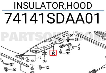 Honda 74141SDAA01 INSULATOR,HOOD