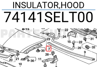 Honda 74141SELT00 INSULATOR,HOOD