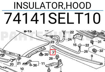 Honda 74141SELT10 INSULATOR,HOOD