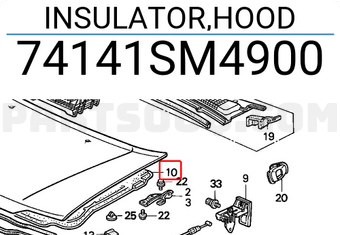 Honda 74141SM4900 INSULATOR,HOOD