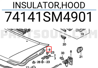 Honda 74141SM4901 INSULATOR,HOOD