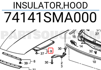 Honda 74141SMA000 INSULATOR,HOOD