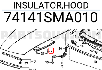 Honda 74141SMA010 INSULATOR,HOOD