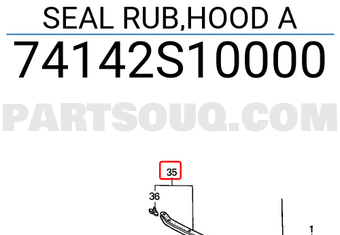 Honda 74142S10000 SEAL RUB,HOOD A