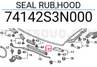 Honda 74142S3N000 SEAL RUB,HOOD