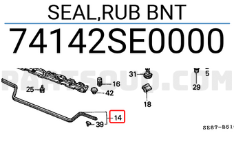 Honda 74142SE0000 SEAL,RUB BNT