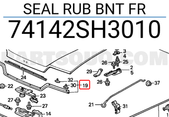 Honda 74142SH3010 SEAL RUB BNT FR