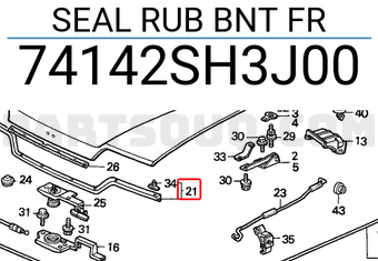 Honda 74142SH3J00 SEAL RUB BNT FR