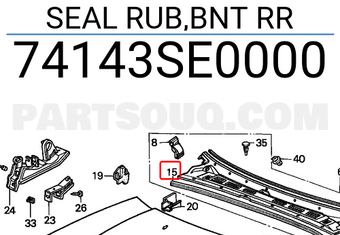 Honda 74143SE0000 SEAL RUB,BNT RR