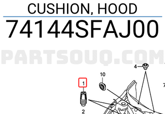 Honda 74144SFAJ00 CUSHION, HOOD