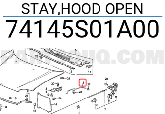 Honda 74145S01A00 STAY,HOOD OPEN